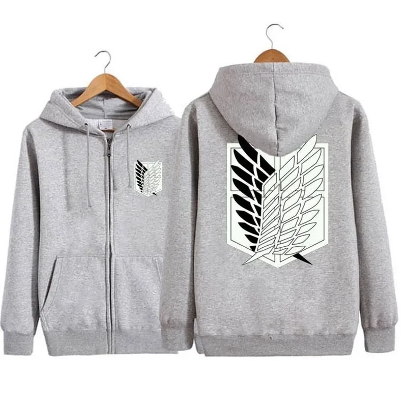 3 ألوان أنيمي هجوم على تيتان للجنسين تأثيري حلي رمادي أحمر أسود هوديي الكشافة الفيلق مقنعين سترة تأثيري حلي