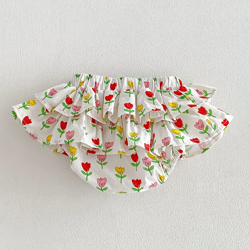 Sommer Baby Mädchen Blumenrock-Shorts Kinder Rüschen Elastische Taille Petticoat Kleinkind Tüllrock Säugling Spitzen-Bloomers PP-Shorts – Detail 7