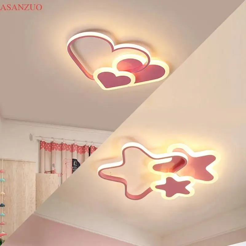 Cloud/Love shape Decor Indoor Lighting Fixtures Modern LED White/Pink Ceiling Lamp for Children's Room Kids Nursery Bedroom