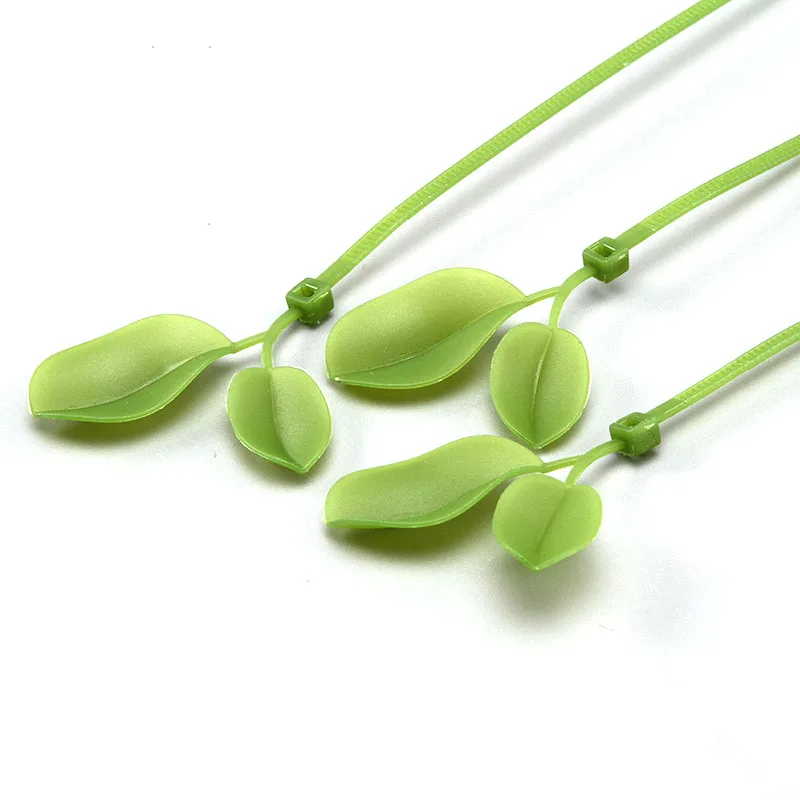 10/20/50/100 PCS Nylon Plastic Cable Automatic Loop Leaf-shaped Green 2.7mm Wide Christmas Tree Lashing Nylon Cable Tie