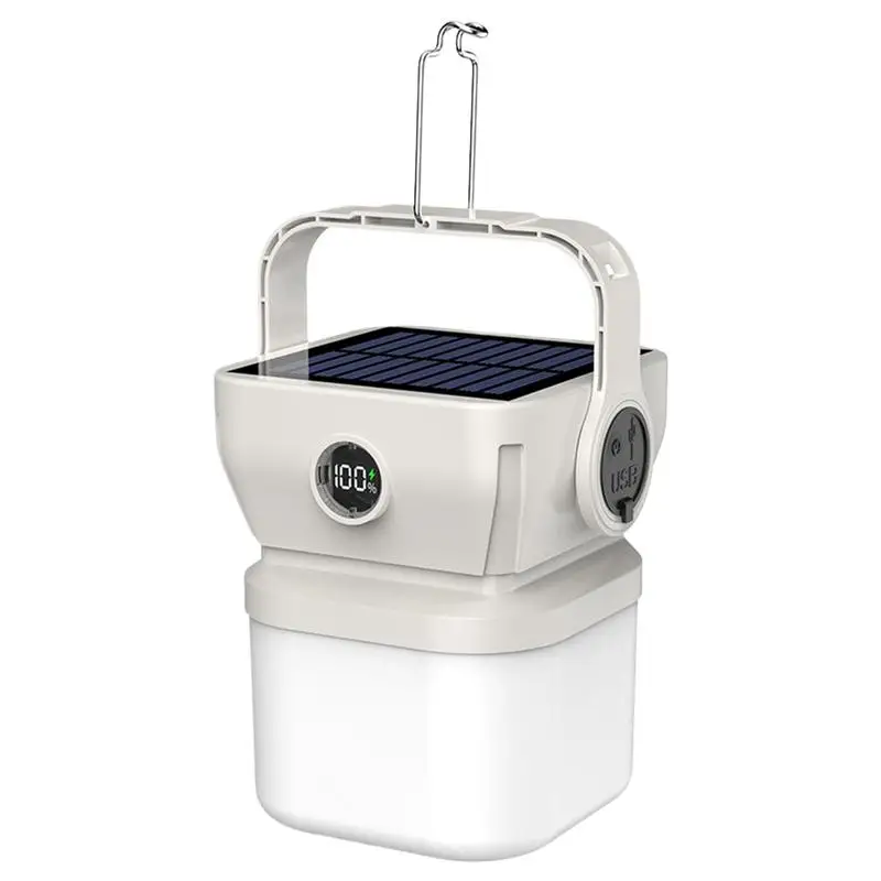 

Solar Camping Lantern Solar Powered Lanterns Rechargeable Hiking Lamp Waterproof Outdoor Flashlight Gear For Fishing Backpacking
