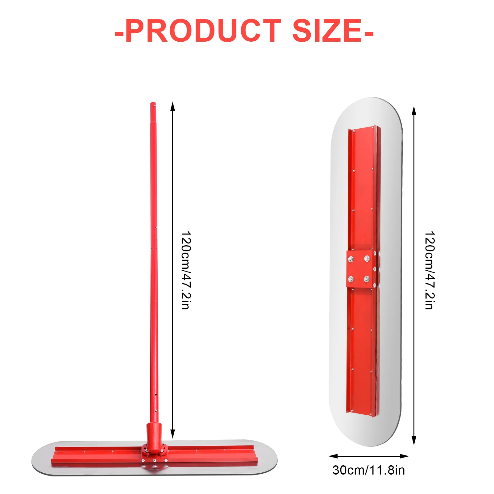 Bull Float Stainless Steel Concrete Finishing Tools 47 X 11.8 Inches Long Handle Domestic Industrial Cement Surfaces Smoothing Tool for Leveling Concrete Pavement superb