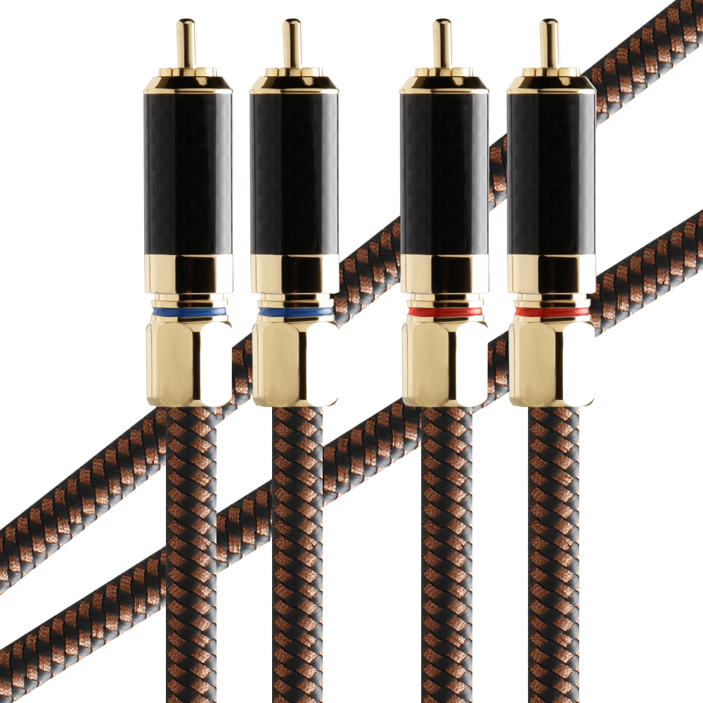 Pair rca Cable Anniversary Edition OCC copper RCA Interconnect Audio Cable Gold plated CD amplifier