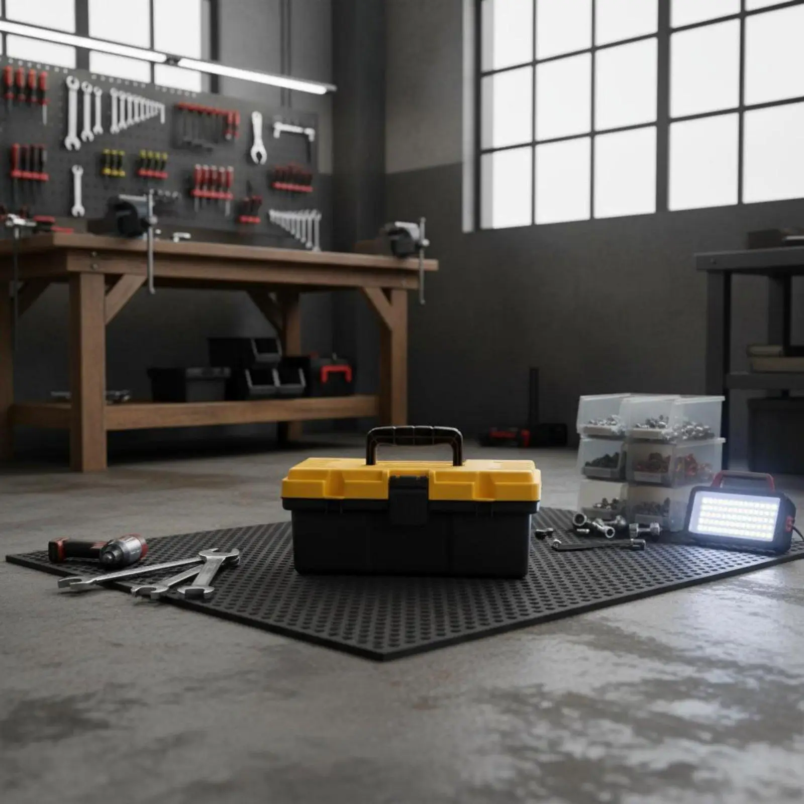 Portable Latch Heavy Duty Tool Case Lockable Large for Electricians, Construction Workers, Workshop, Garage, Job Place