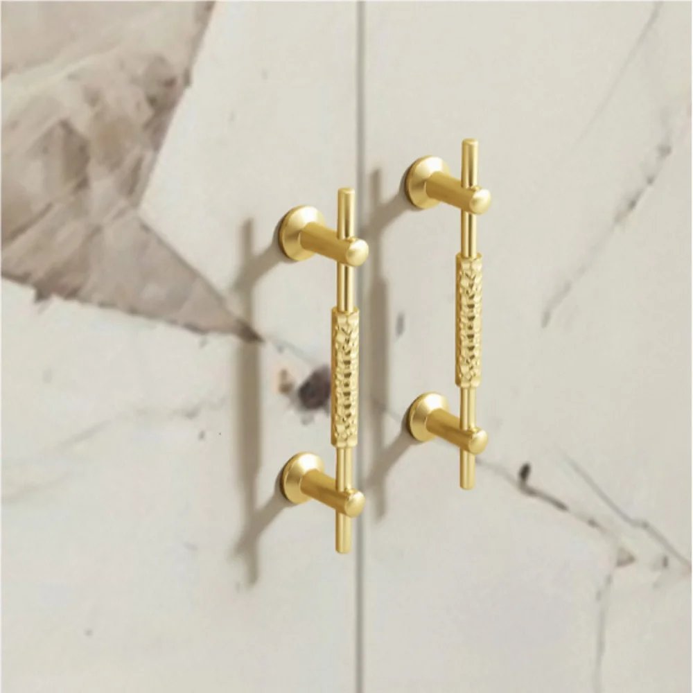 128 192 256mm Modern Simple Fashion Gold Silver Wardrobe Cupboard Door Handle Gun black Stain Brass Drawer Kitchen Cabinet Knob