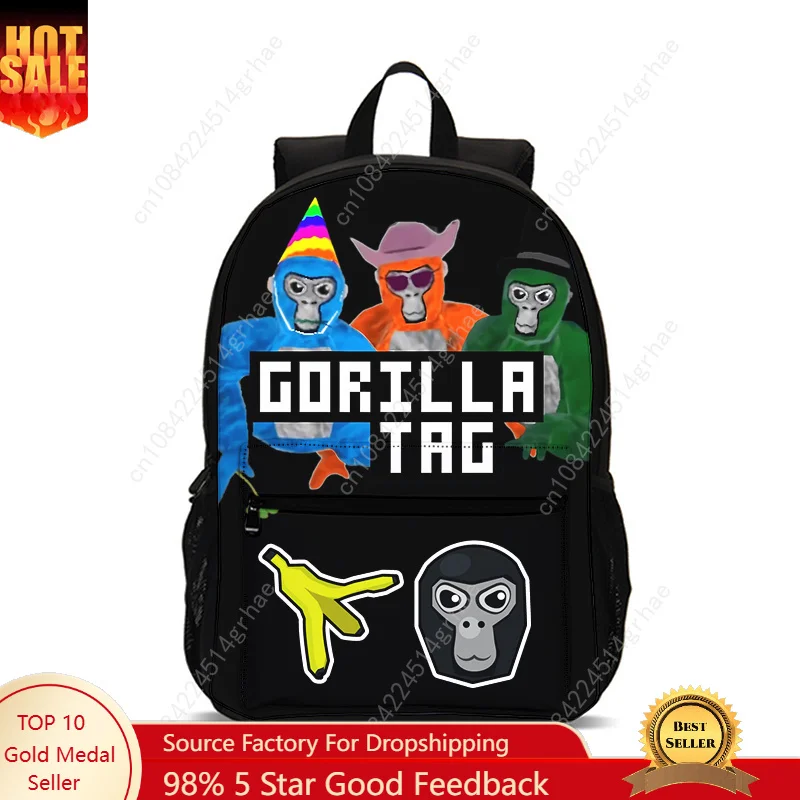 Gorilla Tag Kids Mochila 47cm/18.5inch Large Capacity Backpack Gorilla Tag School Supplies School bag for Boys Girls Best Gift