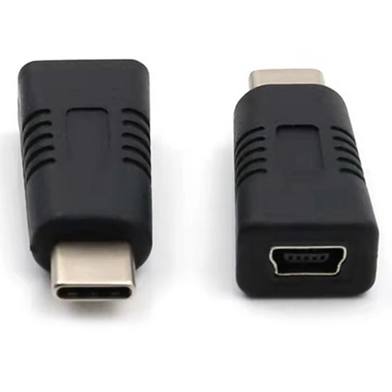 

1pc Mini USB Female To Type C Male Adapter Mini T Type Female To Data Cable Charging Adapter