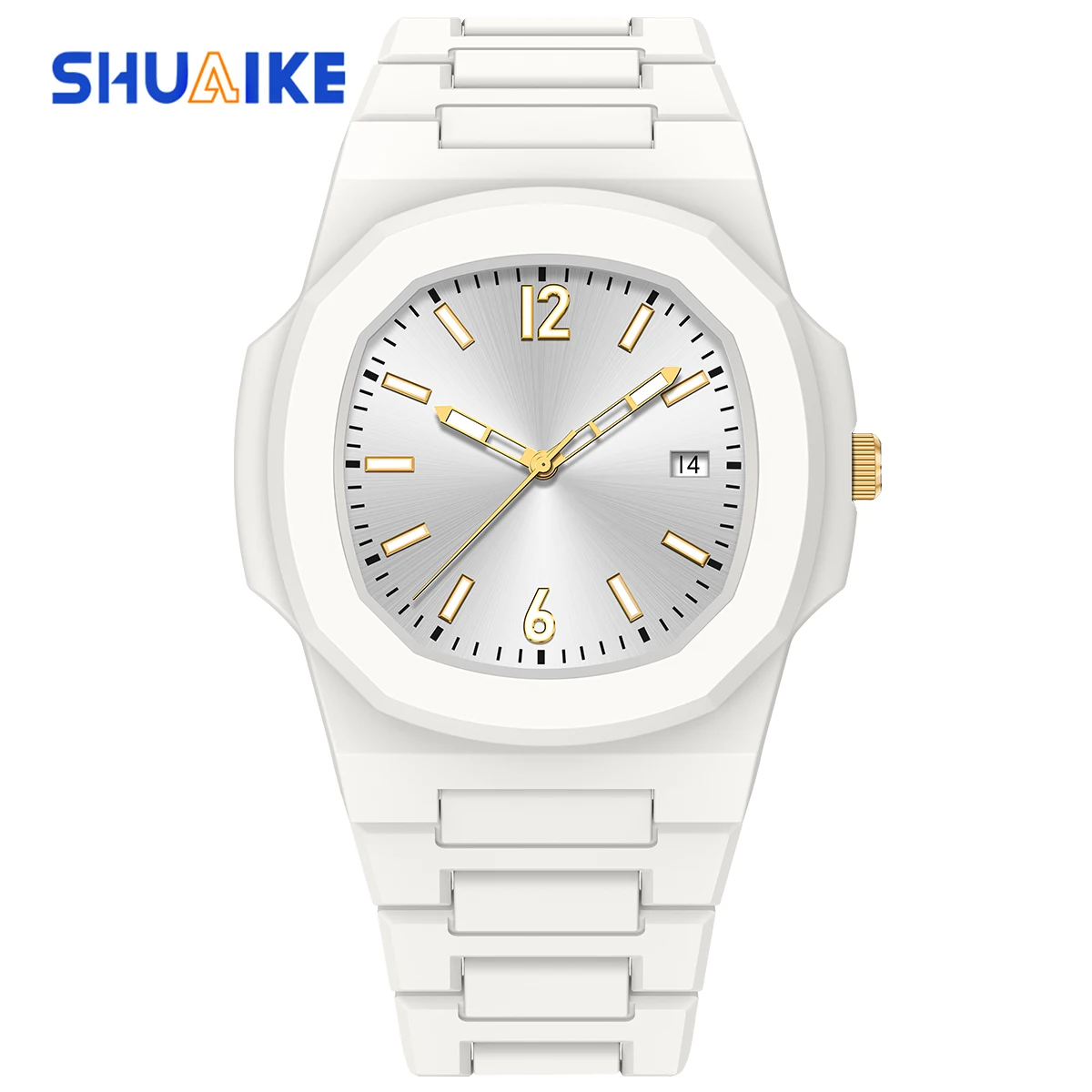 SHUAIKE 1159 Nautilus Creative Fashion Sports Watch Digital Calendar Clock Lightweight Plastic Material Men\'s Quartz Watch