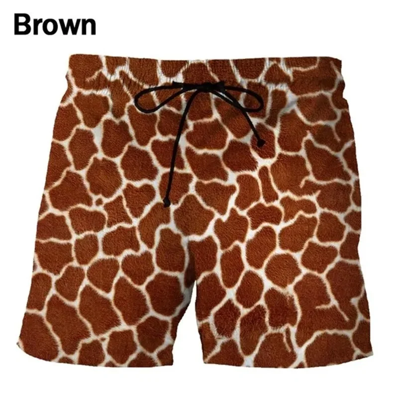 Pantalones cortos de playa con estampado 3d de piel de Animal para hombre, Shorts de natación divertidos e informales, ropa de calle, bañadores