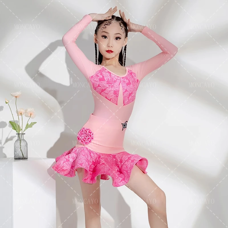 Cha Cha Rumba Samba Tango Latin Dance Dress Girls Dancing Ballroom Dance Competition Dresses Girls Latin Practice Clothes Kids