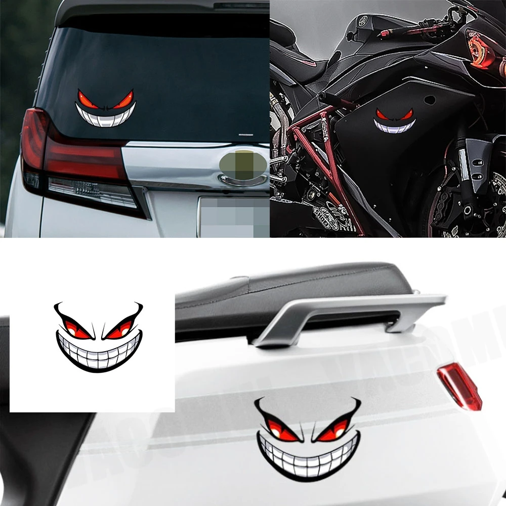

1PC Funny Devil Reflective Waterproof Suitable for Car Motorbike Fuel Tank Helmet Electric Scooter Sunscreen Vinyl Decals