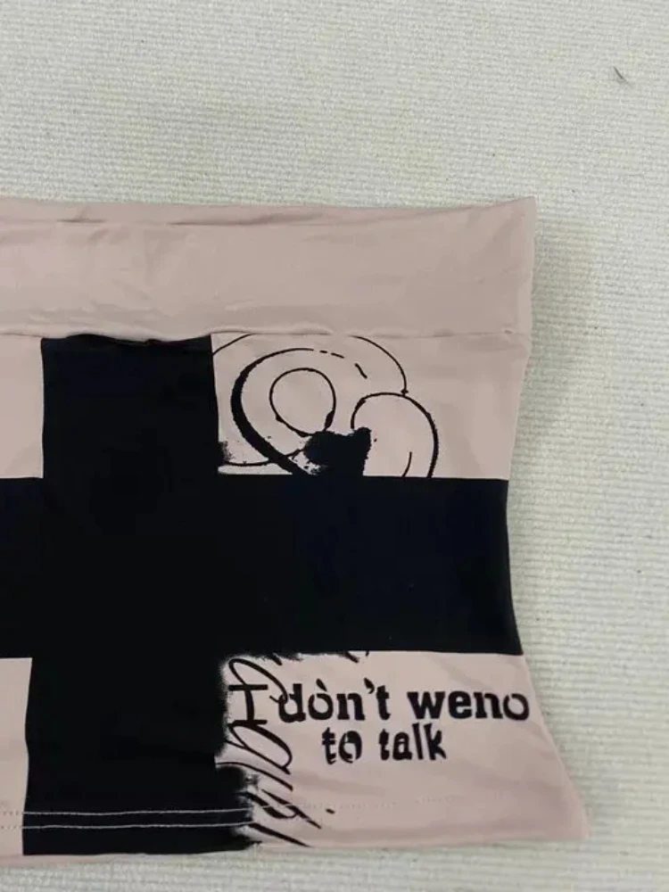 Harajuku Aesthetics Gothic Hot Girl Strapless Vest Women's Fashion Summer Crop Exposed Short Style Chest Wrapped Top Shorts Sets