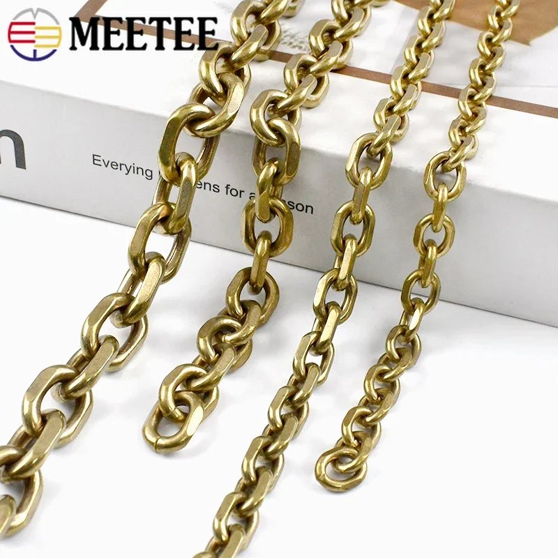 

50/100cm Solid Brass Metal Chain Belt Bag Strap Wallet Handbag Jeans Pants Decor Chains Connect Buckle DIY Hardware Accessories
