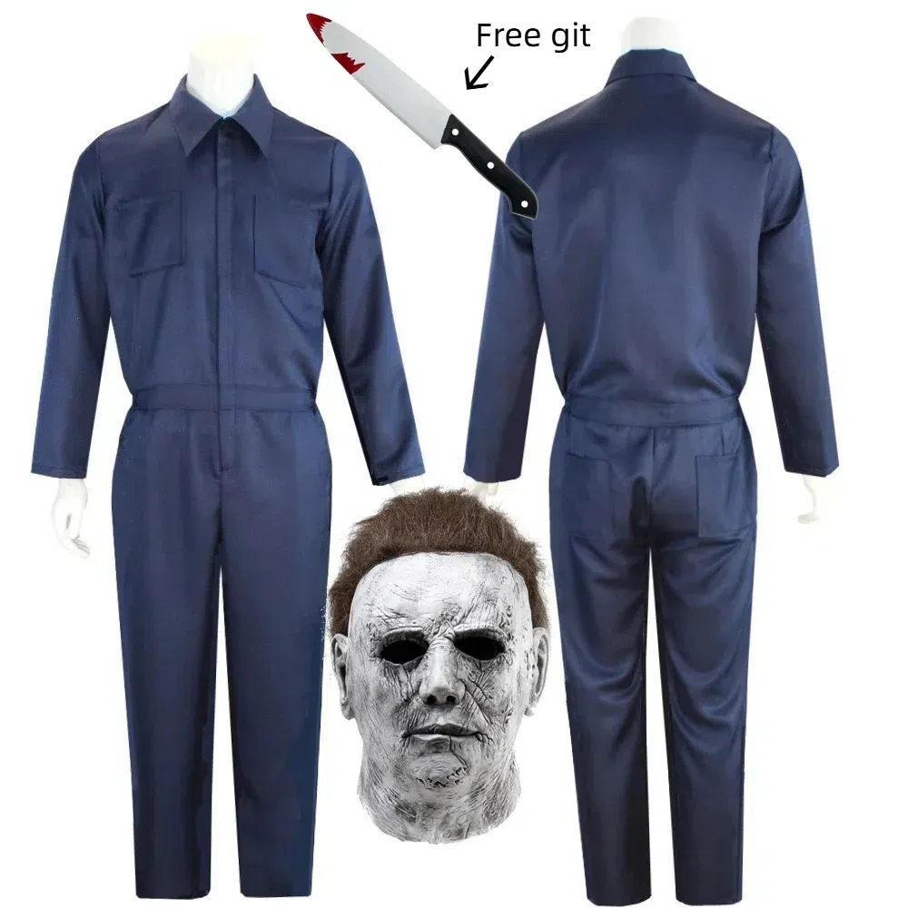 

Adult Michael Myers Cosplay Costume Death Moonlight Heart Panics Killing Michael Miles in A Jumpsuit Outfit Horror Bloody Killer