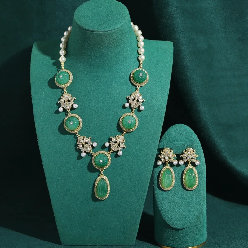 parure-de-bijoux-vintage-en-forme-de-citrouille-verte-emaillee-collier-et-boucles-d'oreilles-luxe-retro-classique-elegant-couleur-or-cadeau-de-marque-pour-femme