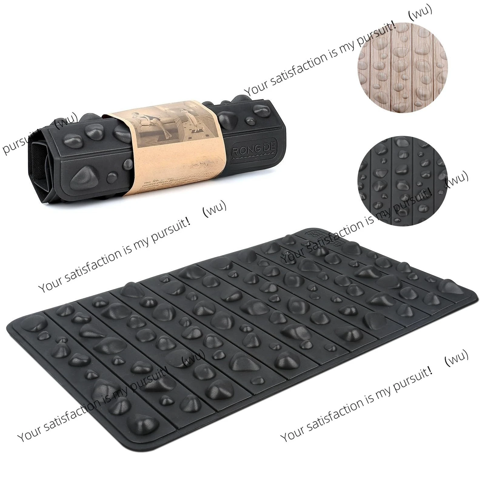 EVA fingerprinting plate raised solid high hardness foldable stone pattern sole massage foot pad toe pressing plate