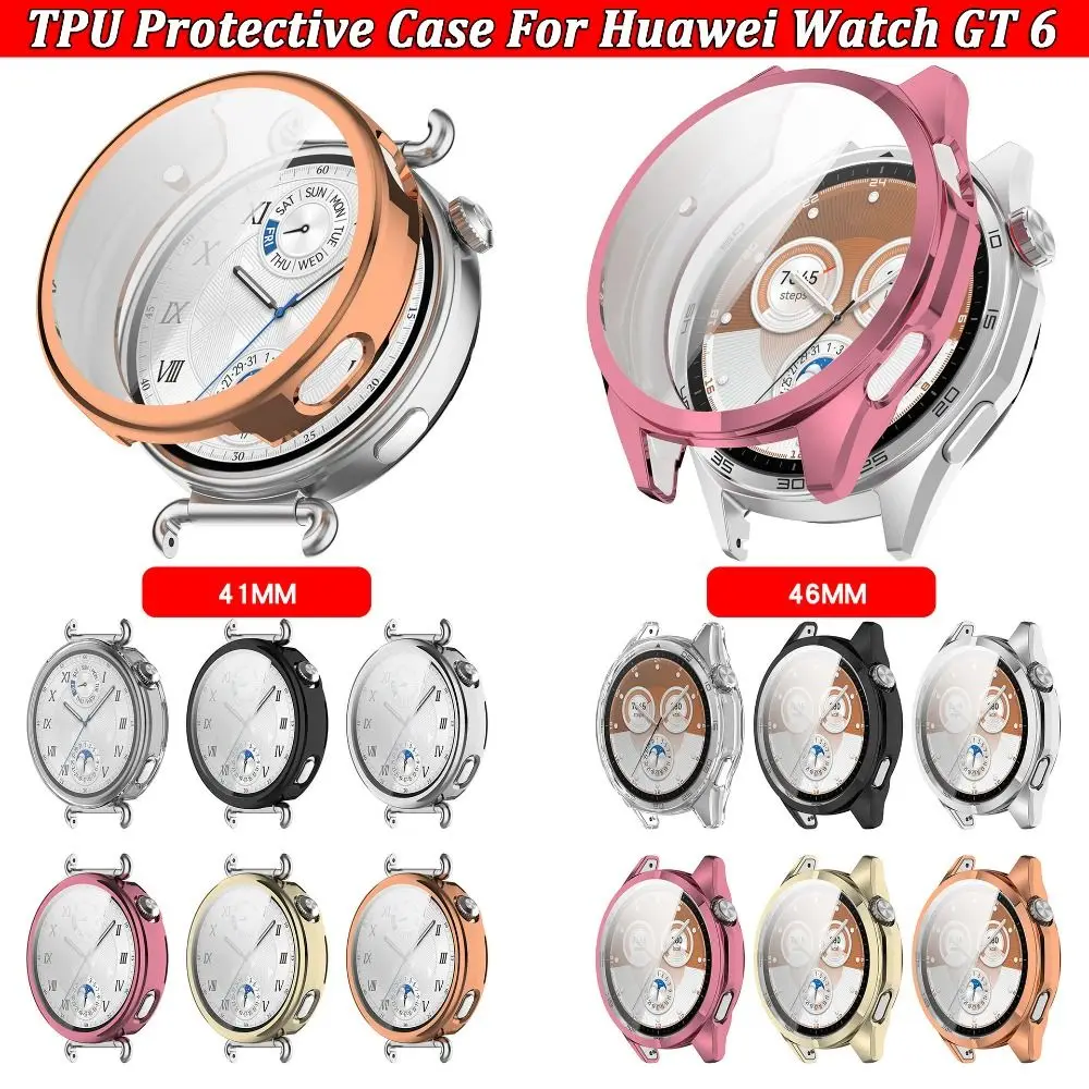 New TPU Protective Case Anti-scratch Bumper Screen Protector Full Protection Cover Shell for Watch GT 6 Smart Watch Accessories