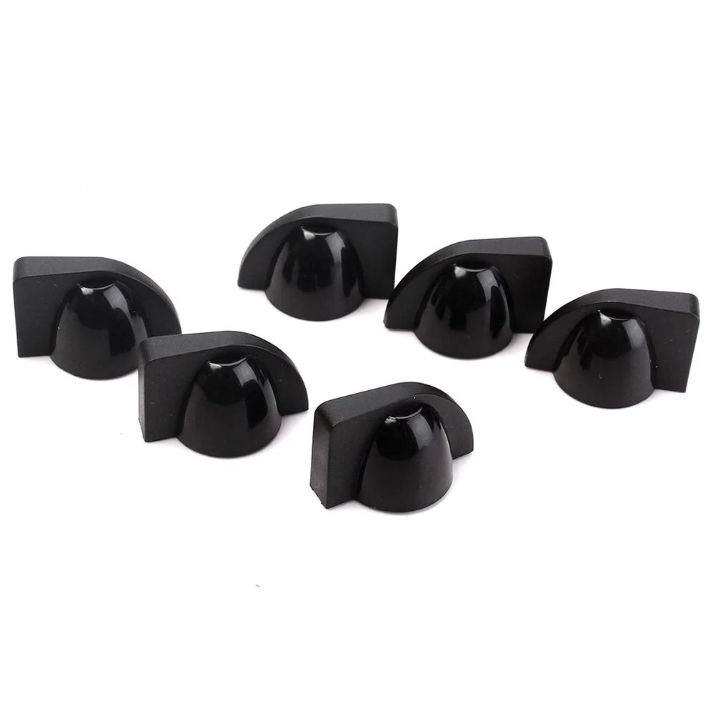 

6 Pcs Black Chicken Head Button Guitar Amplifier Control Knob Effect Pedal Electric Parts Amplfier Accessories