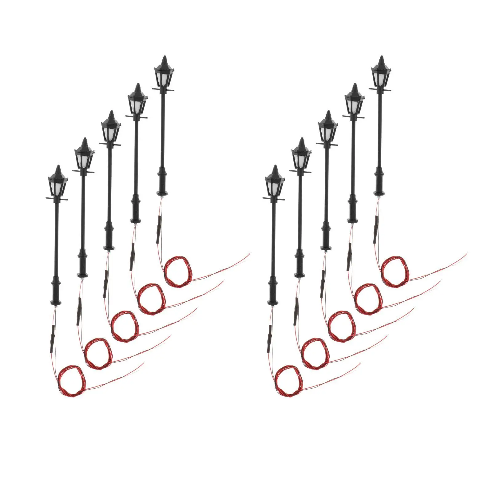 

10x Miniature LED Street Light Railway 12V Lamp Post Diorama 1:100 HO Gauge