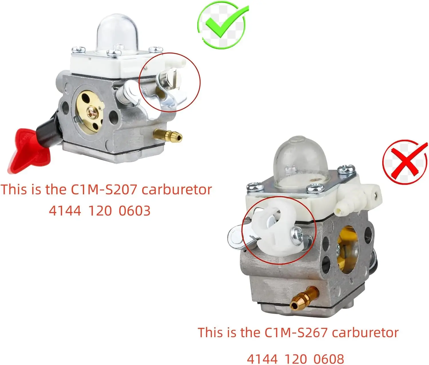 C1M-S207A FS56RC Carburetor Kit for Stihl FS56 FS56R FS70 FS70R KM56 Trimmer Weed Eater Replaces OEM 4144-120-0603 4144-120-0600