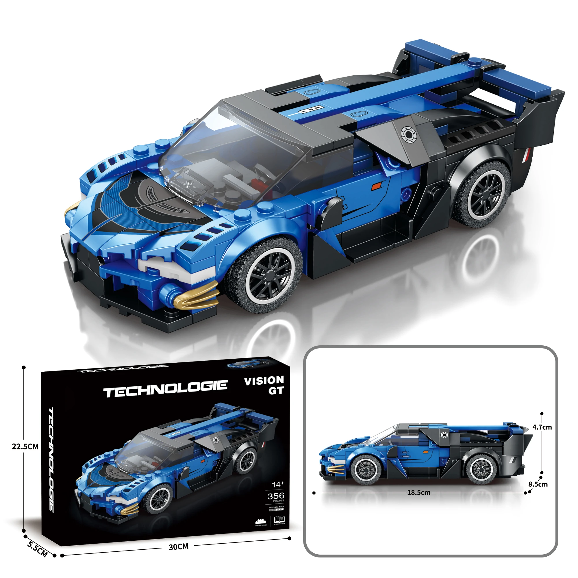 

Vision GT Racing Sports Car Models Building Blocks Set, Cool Super Vehicle Model Gifts for Car Lovers, Kids, Teens (365 Pcs)