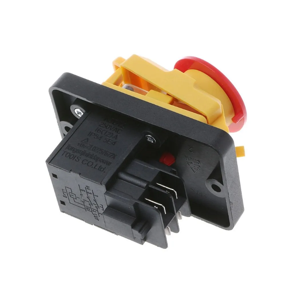 KJD12 250V 4-Pin Start Stop No Volt Release Push Button Switch NVR Common to Woodshop and Metalwork Machines