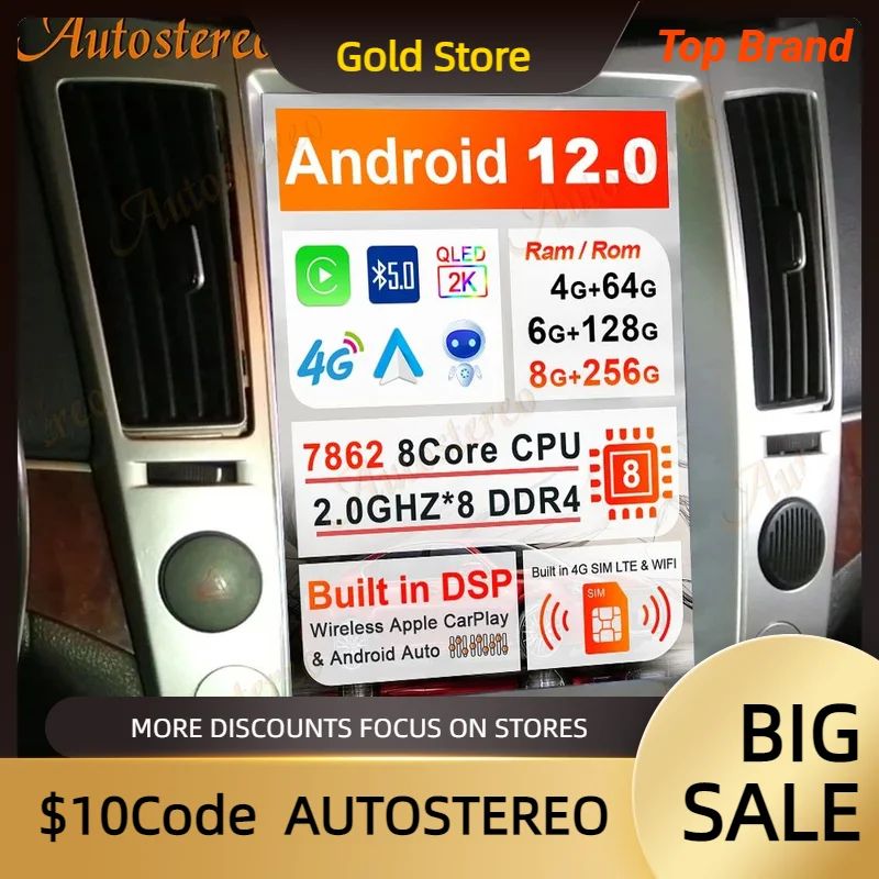 Carplay Android 13 Car Radio For Hyundai Veracruz IX55 2006-2012 Car GPS Navigation Multimedia Player Head Unit Wireless Carplay