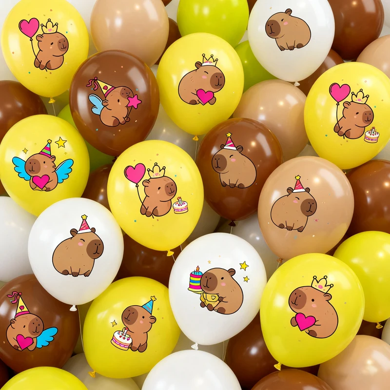 Capybara-Luftballons, Geburtstag, Kinder, alles Gute zum Geburtstag, Party, Cartoon-Capybara-Themenballon, Aluminiumfolie, Latex-Zahlenballons – Detail 1