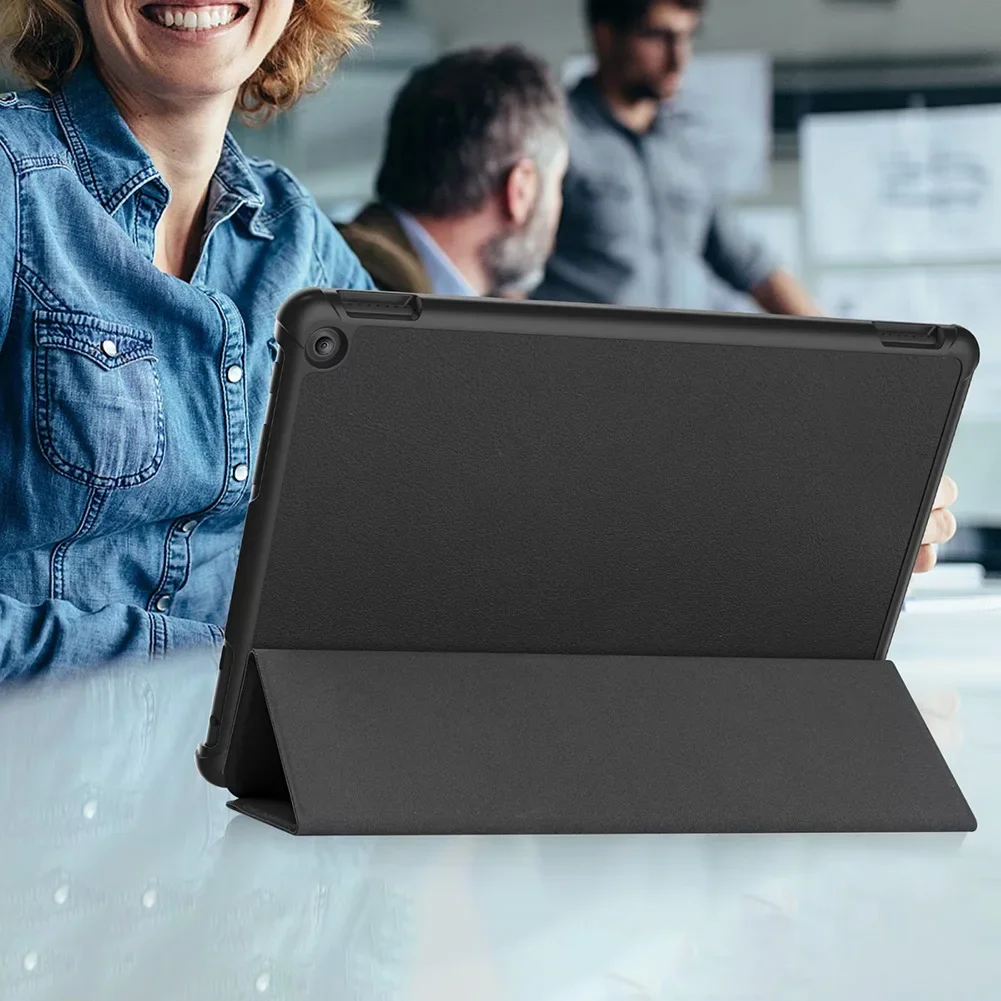 ใหม่เคสแท็บเล็ตหนัง PU สําหรับ All-New Amazon Fire HD 10 แท็บเล็ต (รุ่นที่ 13 ปีที่,2023 Release) กันกระแทก Trifold Stand Cover