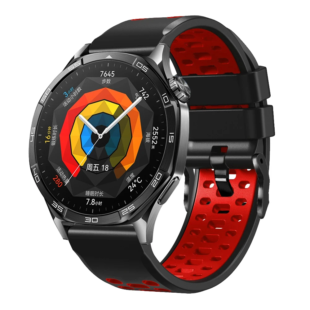 22 مللي متر حزام الفرقة لهواوي ساعة GT 5 4 3 2 برو 46 مللي متر تنفس حزام الساعات لهواوي GT5 GT4 GT3 GT2 برو 46 مللي متر سيليكون سوار