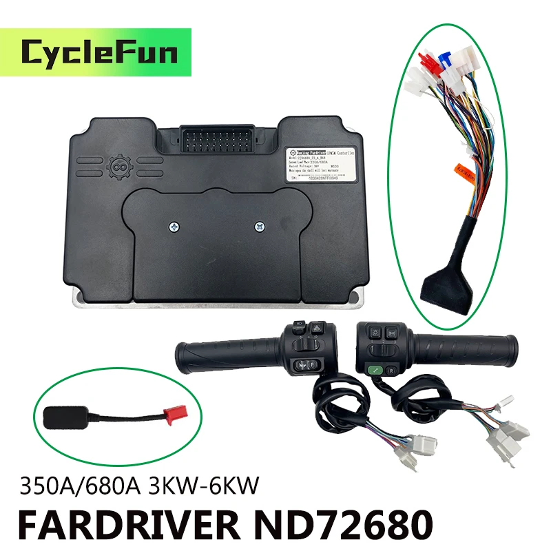 

FarDriver ND72680 3KW-6KW V2 DC Phase 680A 72V Sine Wave Controller With T08 Combination Switch For Electric Scooter Motorcycles