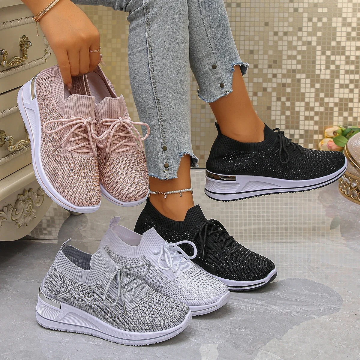 

Осень 202, женская повседневная обувь, новые ретро кроссовки на шнуровке из искусственной кожи, удобные женские кроссовки на мягкой подошве на плоской подошве для мам, Zapatos De Mujer