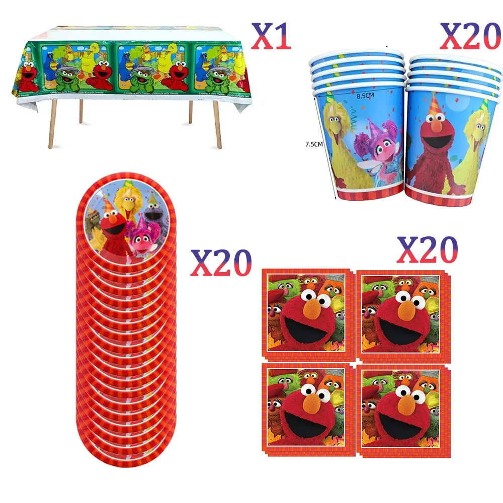 Geburtstagsballon-Partydekoration, Sesamstraßen-Thema, Teller, Kuchenaufsätze, Banner für Kindergeburtstag, Partyzubehör, Babyparty – Detail 6