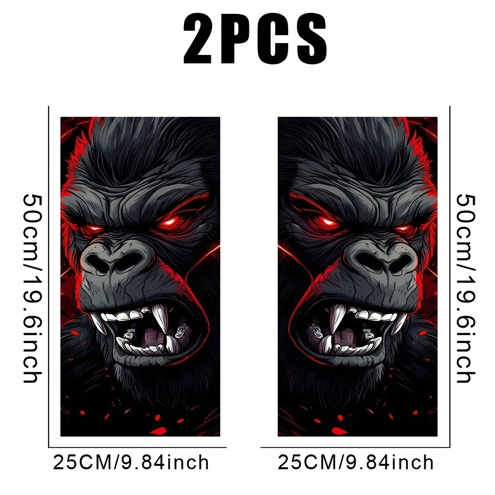Angry Gorilla B Pillar Sticker - General Purpose Car Pillar Decorative Sticker, Designed for Small Vehicles, Waterproof and