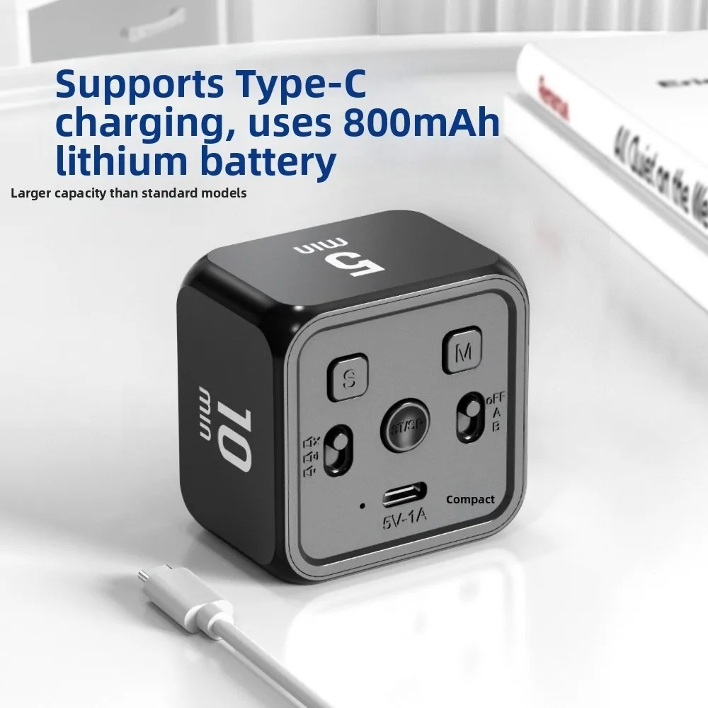 Gravity Sensor Gravity Sensing Timer LED Display 4 Preset Time Visual Flip Timer Cube Shape USB Rechargeable Countdown Timer