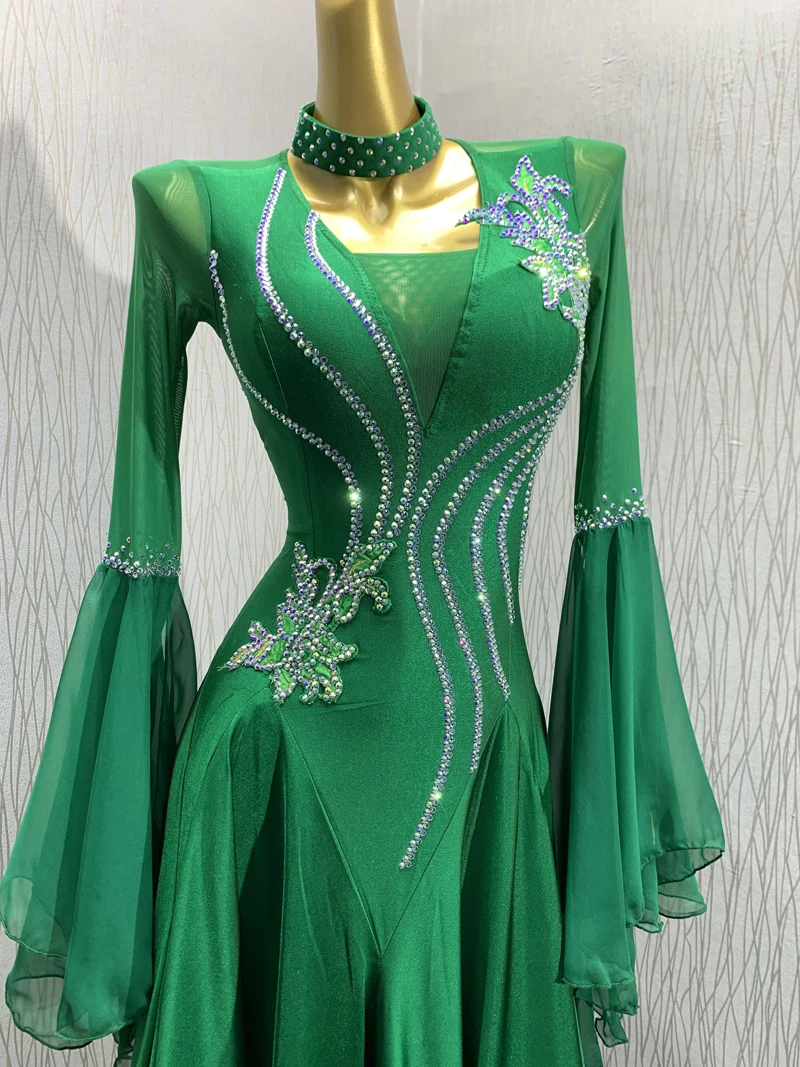 ballroom dance dress Costume Modern Competition Waltz Tango Ballroom Dance Dress Standard Girls Women  dance dress GOODANPAR