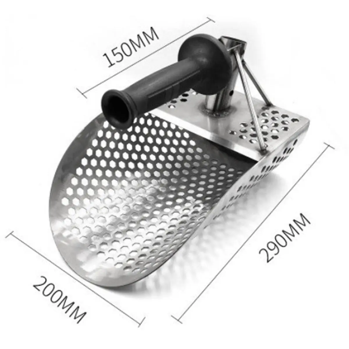 [MEGAL SALE]Stainless Beach Sand Scoop Metal Detecting with Handle Tool Fast Sifting Metal Detector Treasure Shovel Tool