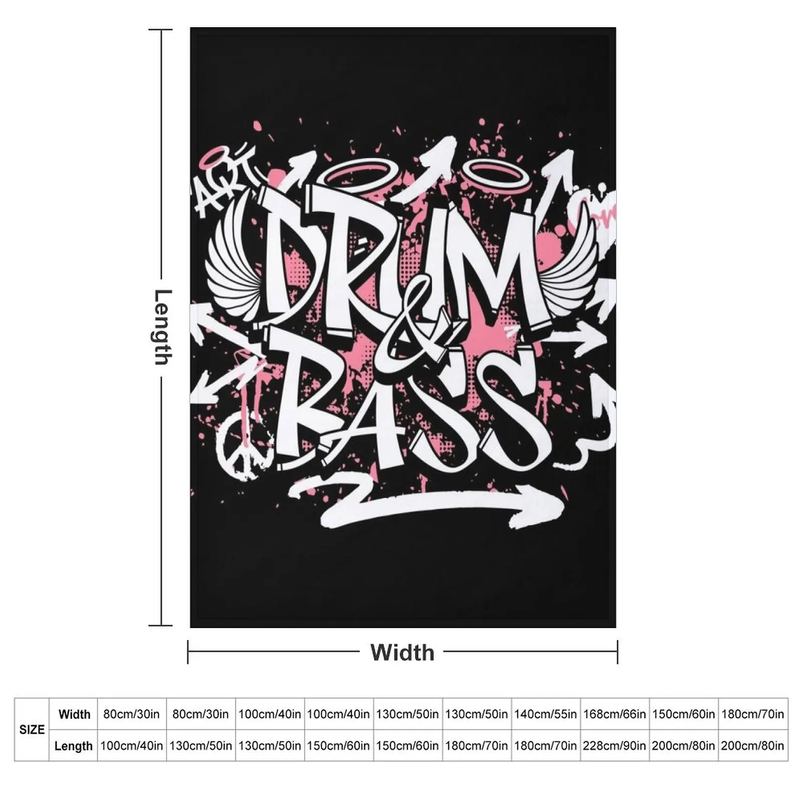DRUM AND BASS - Graffiti Steez (pink/white) Throw Blanket Kid'S Thin Luxury Brand for babies Designers Blankets