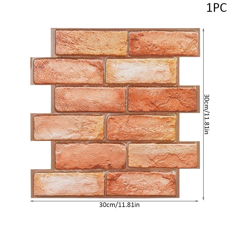 Adesivi murali 3D carta da parati in PVC con mattoni a buccia rossa carta da parati autoadesiva in pietra goffrata fai da te decorazioni per la casa