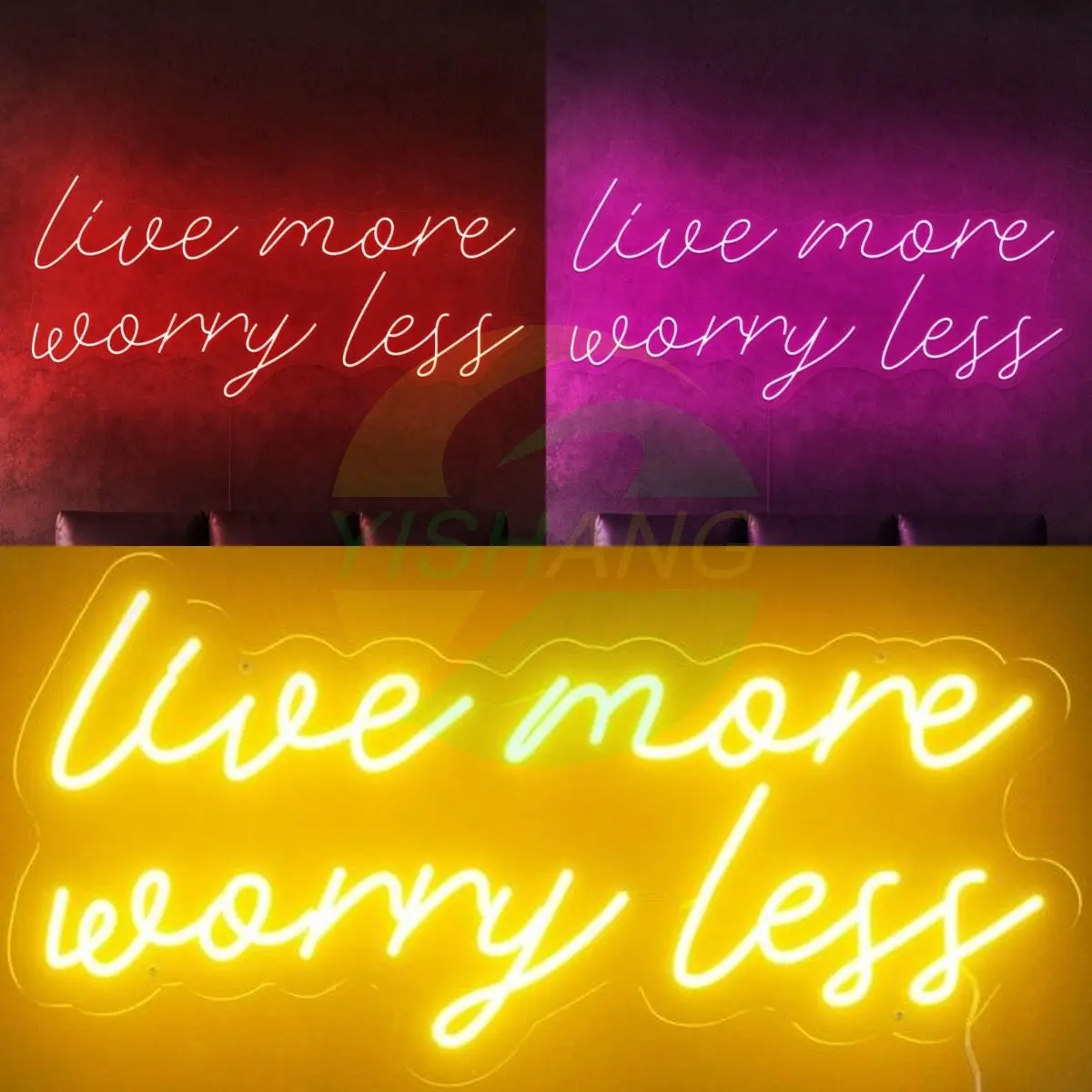 Live More Worry Less Neon Sign Wall Lights Party Decor Neon Bar Sign Led Light Sign Inspirational Saying Neon Lights Bedroom Liv