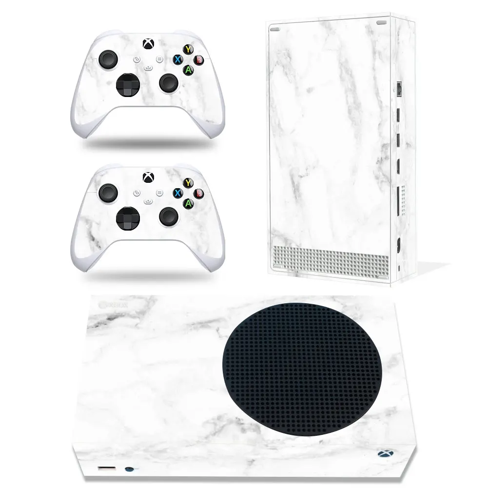 Cubierta protectora de vinilo para consola Xbox Series S y 2 controladores, pegatina de piel, color sólido con piel XSS, imagen personalizada