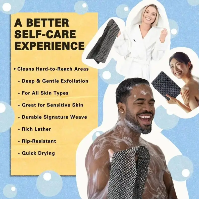 Back Scrubber Dual Sided Extended Exfoliating Washcloth Massage Bath Brush for Improving  1Pcs