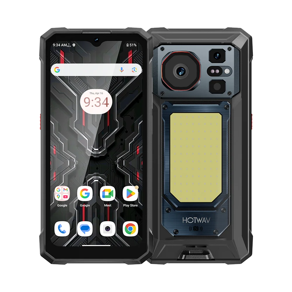 HOTWAV W11 Pro NFC 6GB 256GB Rugged Cellphone 6.6'' FHD+ 120Hz 20800mAh 33W Smartphone Super Camping Light Mobile Phone