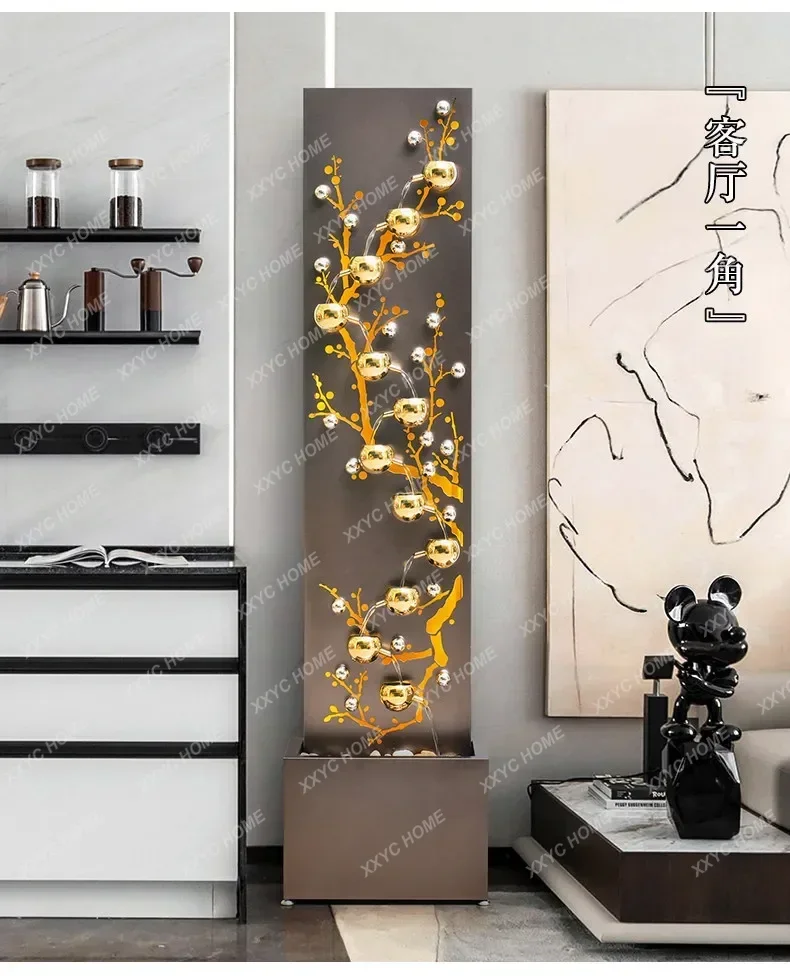 HJ  Modern light luxury generates wealth, flowing water fountain ornament, living room, indoor entrance, water feature home