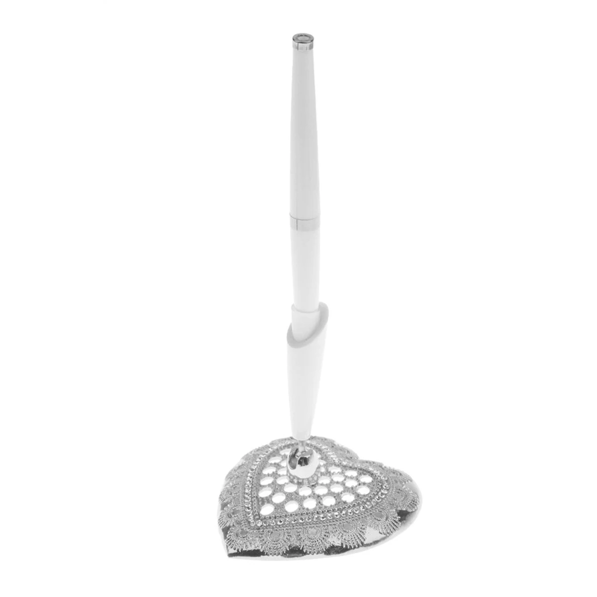 

Silver Heart Shaped Table With Wedding Signature Gift Package Elegant Design Light Brightness Easy To Use