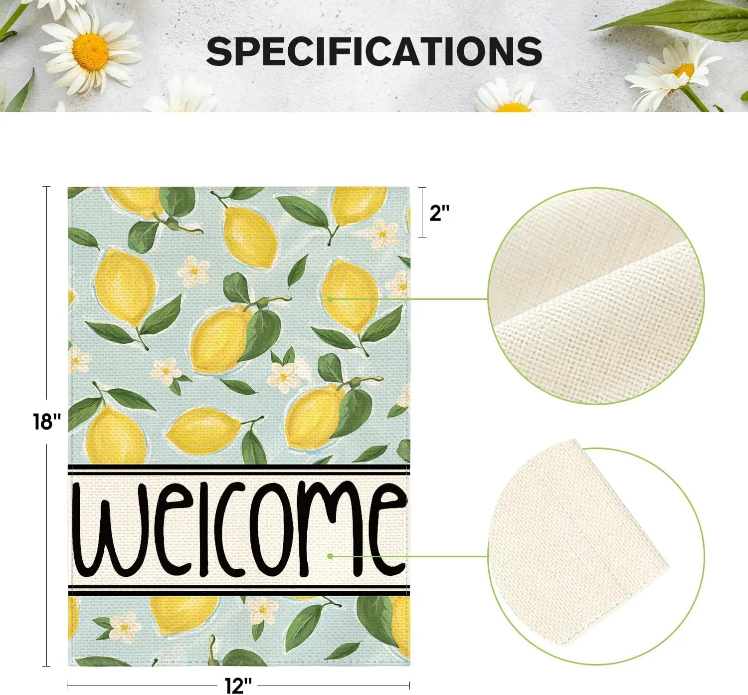 AVOIN colorlife Summer Lemon Garden Flag 12x18 Inch Double Sided Outside, Welcome Seasonal Yard Outdoor Flag XXP EEU SSL hhz