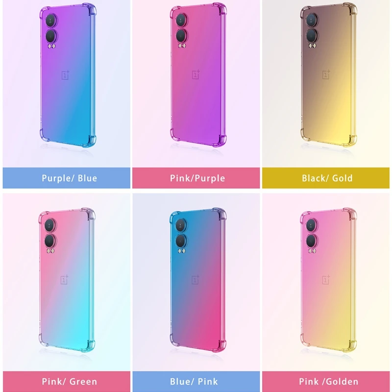 Shockproof Gradient TPU Case For OnePlus Nord CE 4 Lite 5G CE 3 2 Lite N30 SE N200 N20 2T Protective Cover Fundas Coque Capa