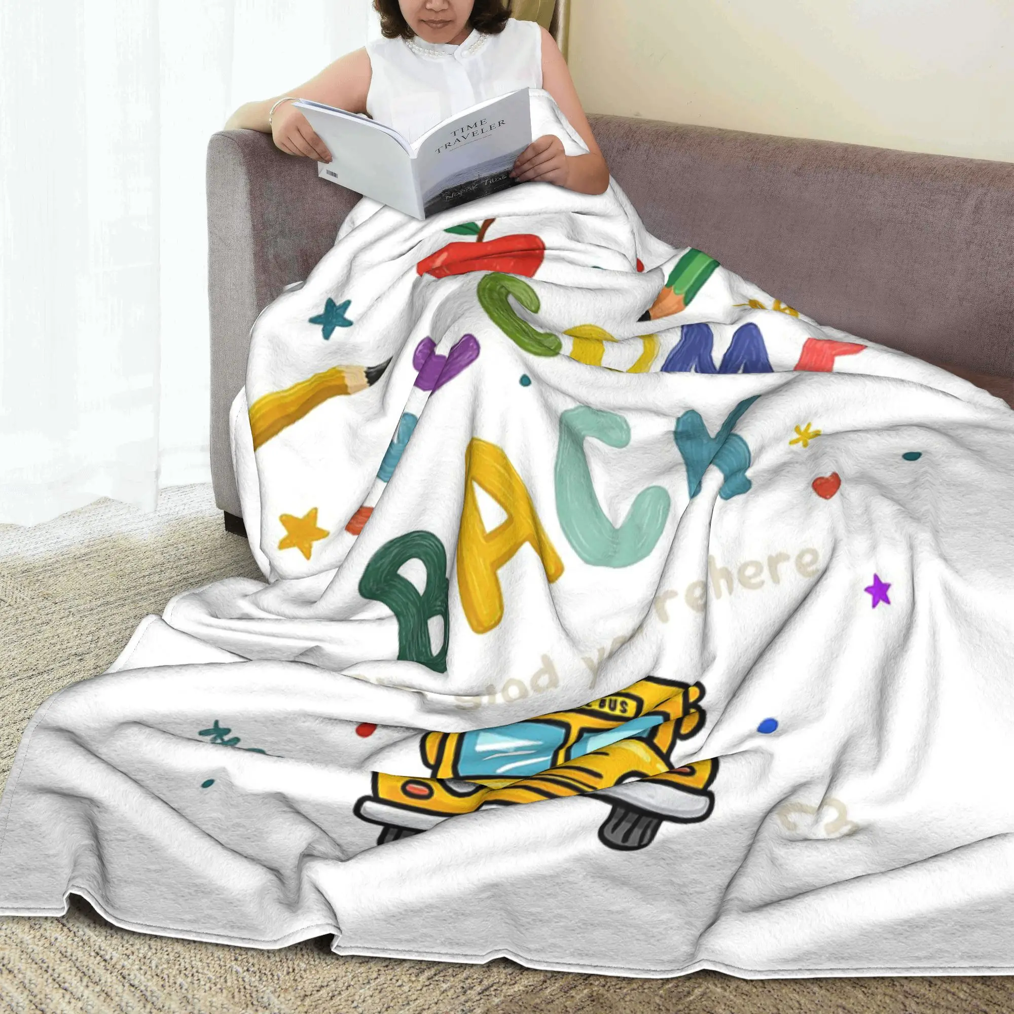 

Welcome Back I'm Glad You're Here Blanket Portable Fleece Sofa Throw Blanket for Home Bedroom Travel Throws Bedspread Quilt