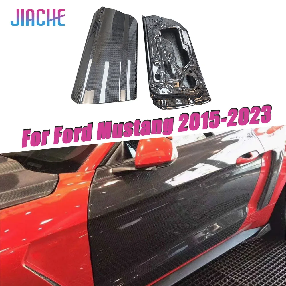 

Dry Carbon Fiber Car Door Cover Trim Accessories For Ford Mustang 2015-2023 Door Protector Guard Car Styling Tuning New Parts
