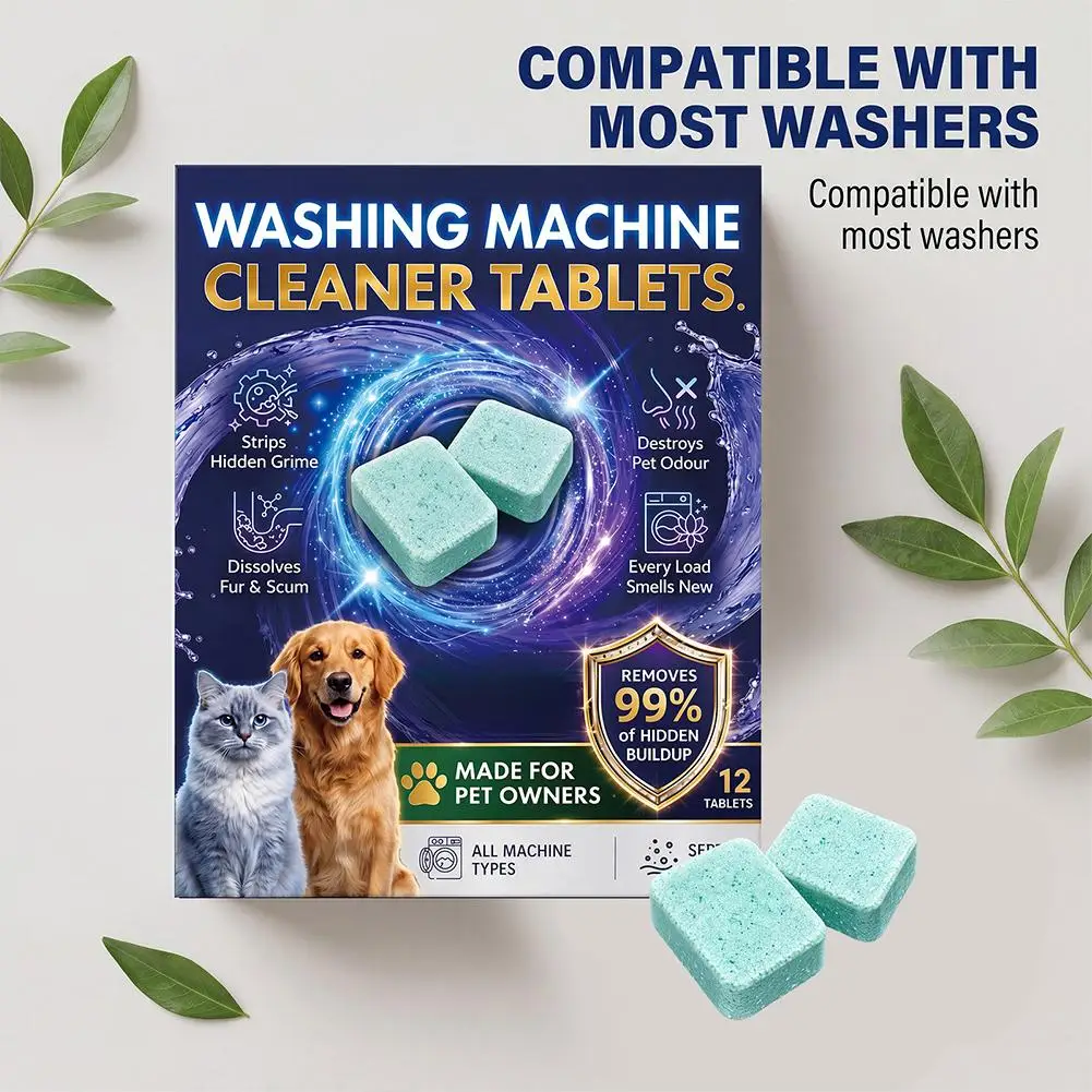 12/24PcsWashing Machine Cleaning Tablets Removing Scale & Mold Eliminate Odors Reduce Bacterial Growth Freshing Washing Machine